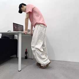 2025新款宽松休闲裤男韩版潮流百搭裤子夏季薄款坠感阔腿拖地长裤