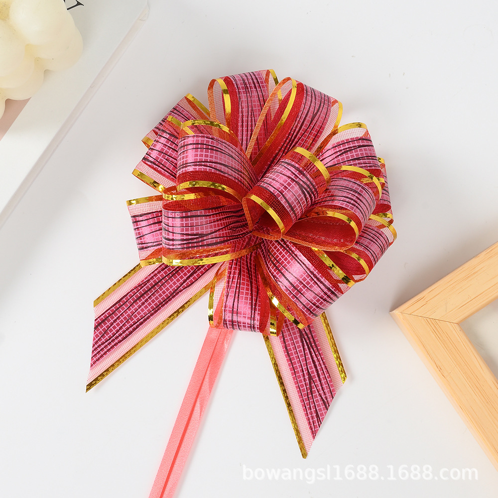 Decoración de regalo de Navidad Año Nuevo caja de regalo embalaje perezoso cinta dibujo flor 30 corteza patrón redondo 8-Sección bola flor