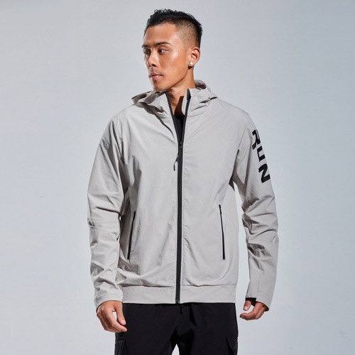 Men's Outdoor Hooded Jacket Trendy Sport Autumn Coat Top with Logo Available