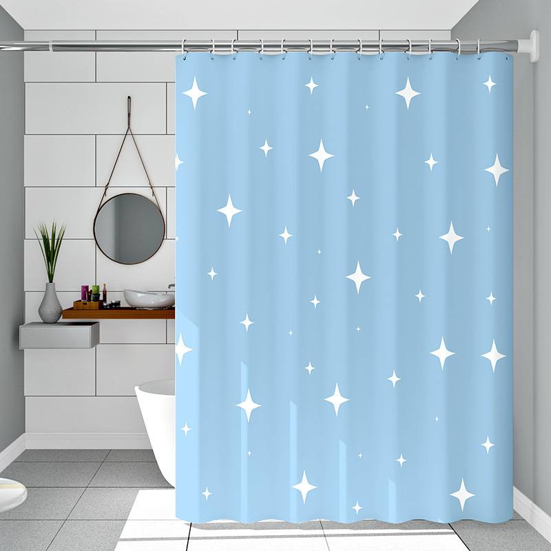Baño de baño peva cortina de baño impermeable a prueba de agua sin perforación cortina de separación seca y húmeda comercio exterior explosión image 16
