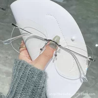 S31236ins стиль асимметричная безрамочная плоская зеркальная оправа Douyin Xiaohongshu популярная оправа для очков при близорукости дропшиппинг