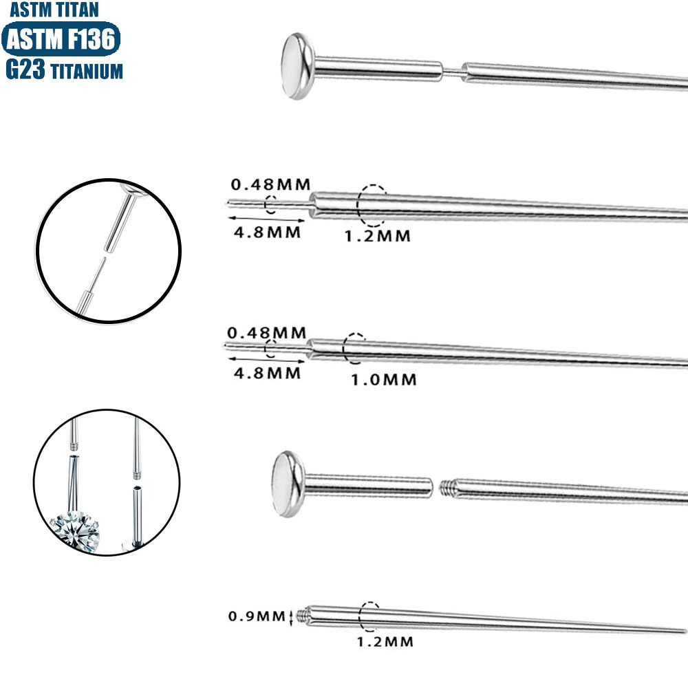 16G labret stud size and finish detail