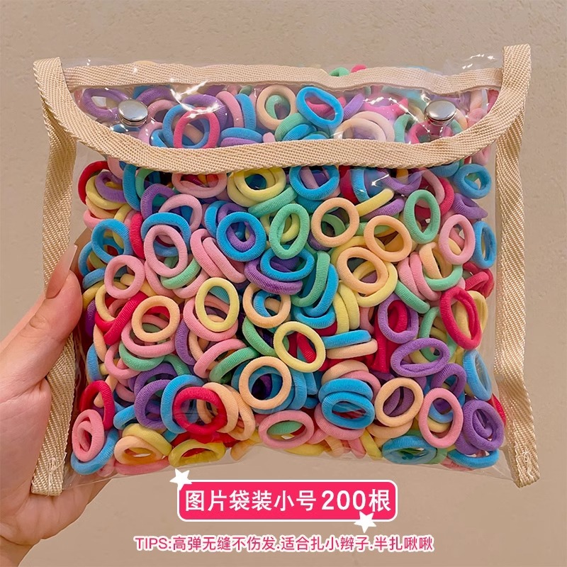 Anillo de cabello de color para niños banda de goma de alta elasticidad cuerda de cabeza niñas no lastimas toalla de cabello anillo de cabello cuerda de goma adornamiento para el cabello