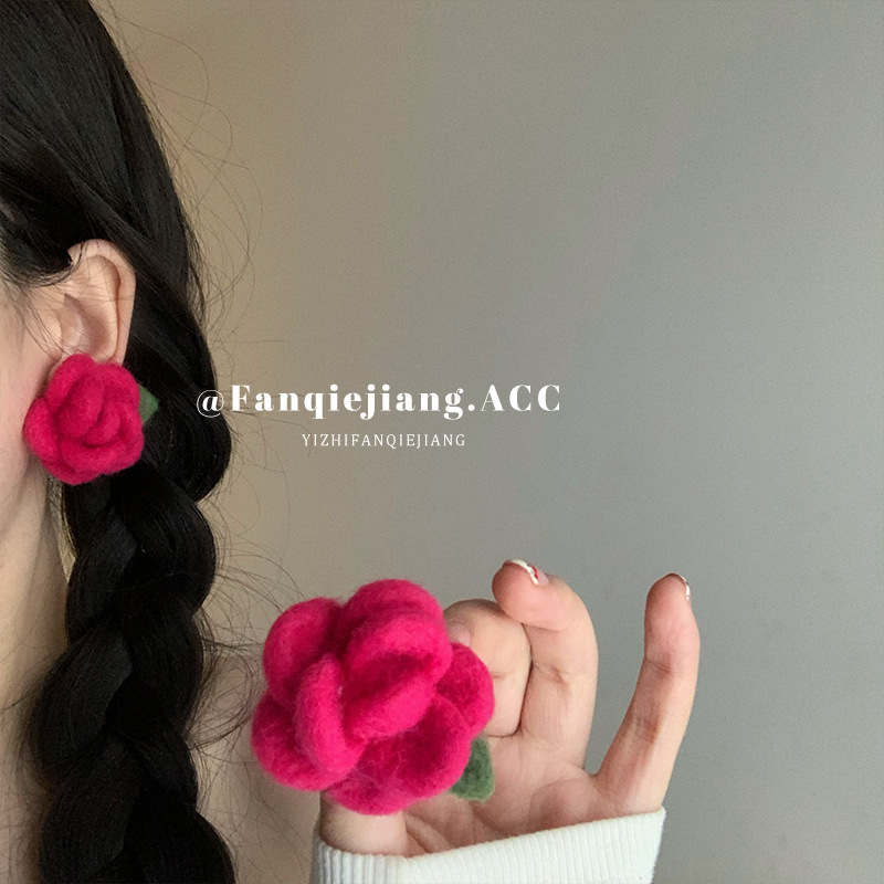 波西米亚度假风银针花朵耳环时尚百搭小众耳钉高级感气质耳饰批发|undefined