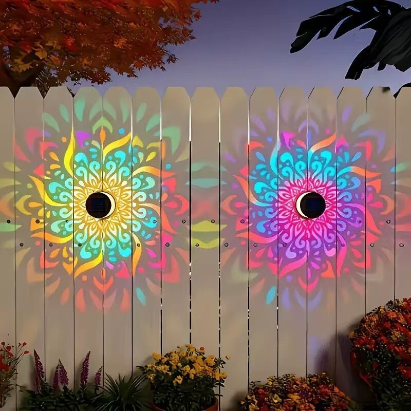 Cross-Border Popular Solar Mandala Projection Wall Lamp for Wall, Courtyard, Garden, Fence, Balcony Decoration Cross-Border Popular Solar Mandala Projection Wall Lamp for Wall, Courtyard, Garden, Fence, Balcony Decoration
