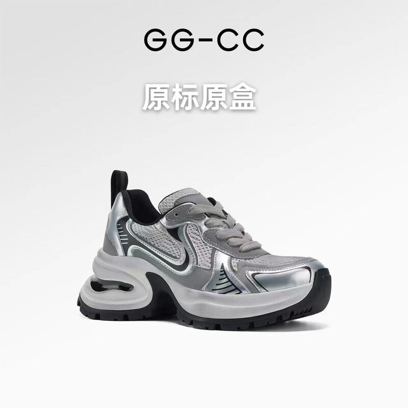 In Stock~~【Zhao Lusi】Same Style Dad Shoes for Women 2026 Autumn/Winter Silver Genuine Leather Lace-Up Height-Increasing Casual Sneakers In Stock~~【Zhao Lusi】Same Style Dad Shoes for Women 2026 Autumn/Winter Silver Genuine Leather Lace-Up Height-Increasing Casual Sneakers