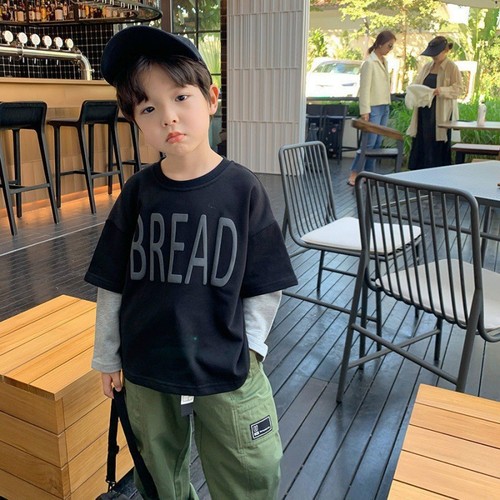Children's pure cotton T-shirt spring and autumn set boy long sleeve two-piece casual top boy baby round neck stylish clothes