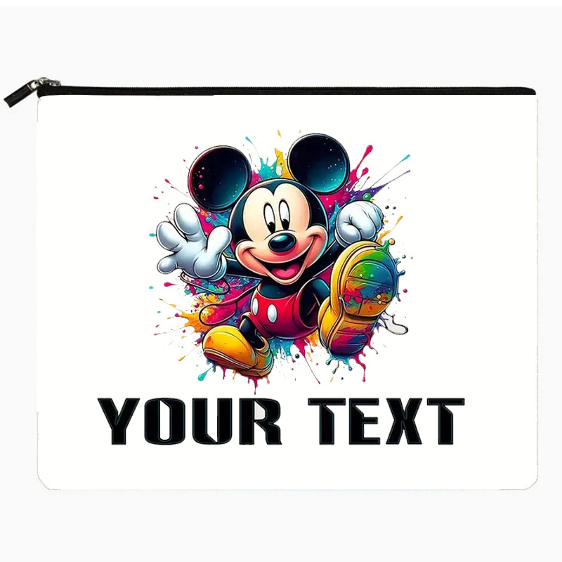 Bolsa de cosméticos transfronteriza de Amazon Impresión de doble cara Mickey Mouse Bolsa con cremallera de gran capacidad Bolsa de lavado al por mayor