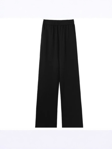 Narrow-leg Wide-leg Pants for Women - Spring and Autumn New Arrival - Autumn - Petite - Stretch Waist - Black Pants - Loose Straight Leg - Drape - Casual