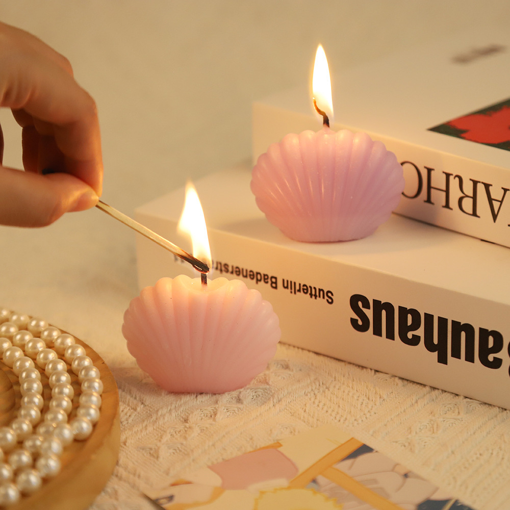 Wholesale small shell essential oil scented candle diy handmade souvenir birthday scented candle photo props decoration