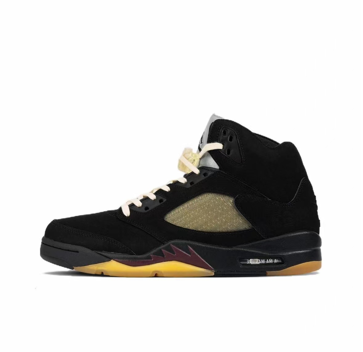 Pedidos de comercio exterior de fábrica de zapatos Putian AJ5 zapatos de baloncesto Liuchuan arce negro y blanco alas de cicada Jiao5 zapatillas de amortiguación de aire image 28