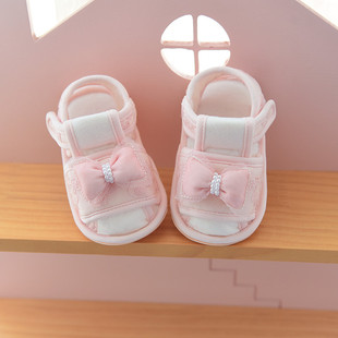 Baby Soft Sole Toddler Shoes Baby Girl Sandals Princess Shoes Lace Bow 0-1 Year Old Summer Non-slip Breathable New