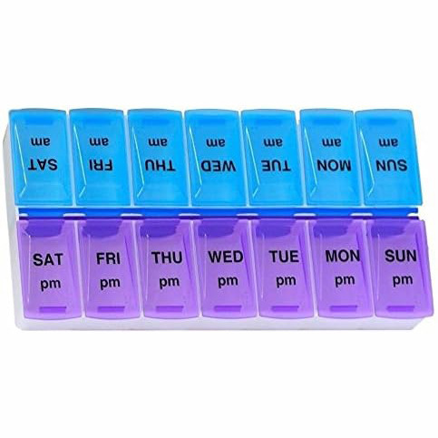 新款7天药盒密封盒2开便携式收纳盒药丸分装旅行胶囊药片药品