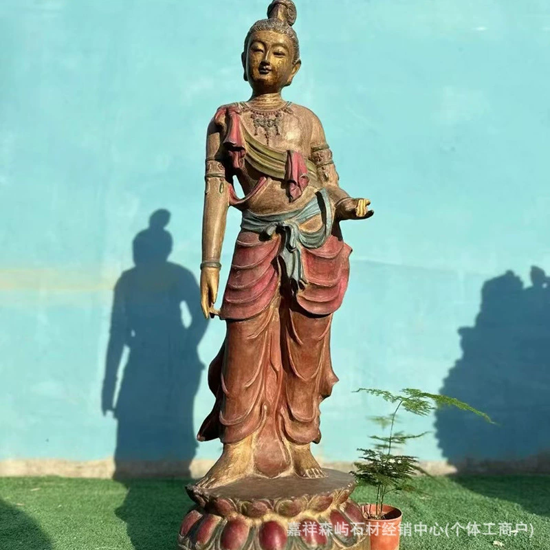 Резьба по камню статуя Будды Гуаньинь в Дуньхуане античная статуя