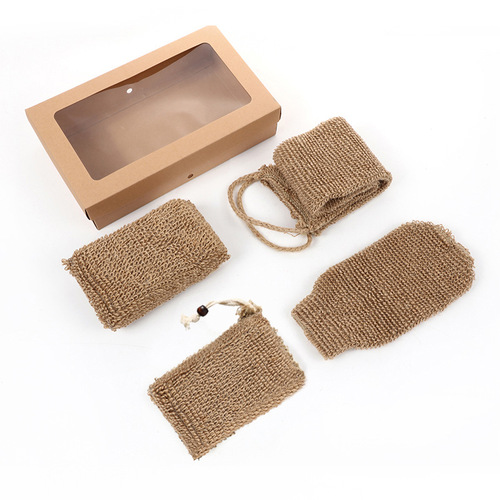 Bathroom Bath Suite Business Gift Loofah Set Bath Ball Back Scraper Bath Glove Set