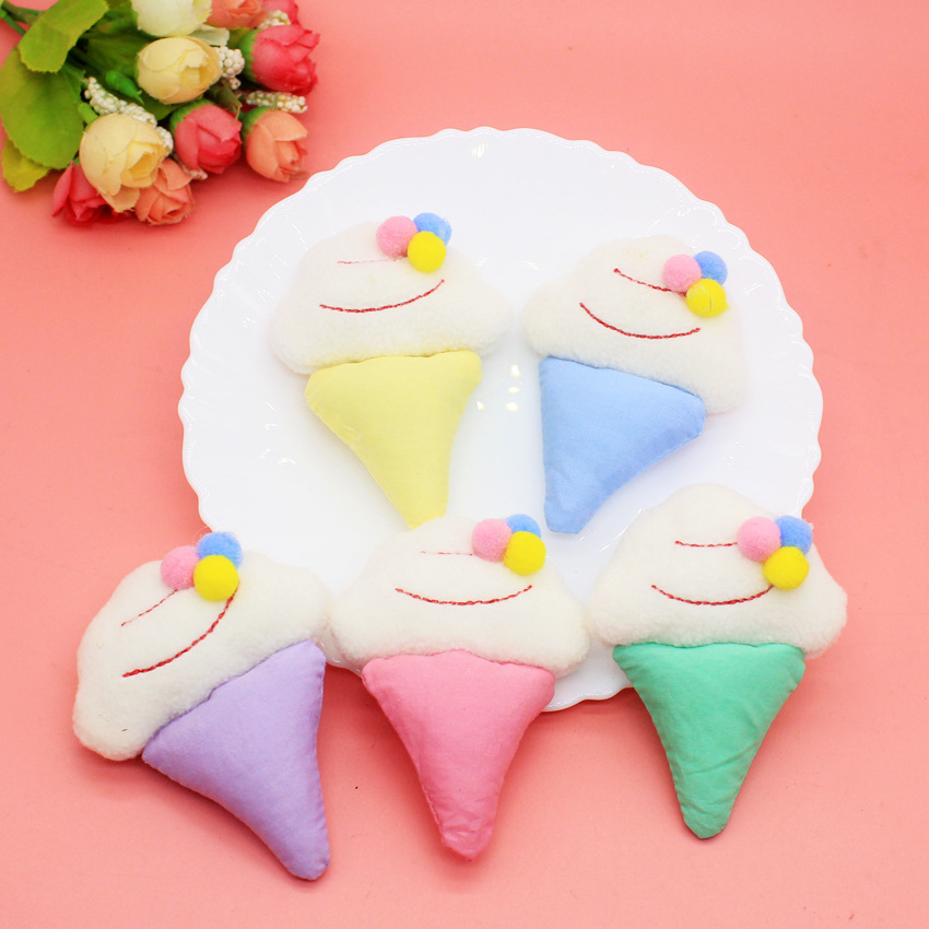 ins春天色清新布艺手工冰激凌 布艺小花配件装饰diy女童头饰辅料