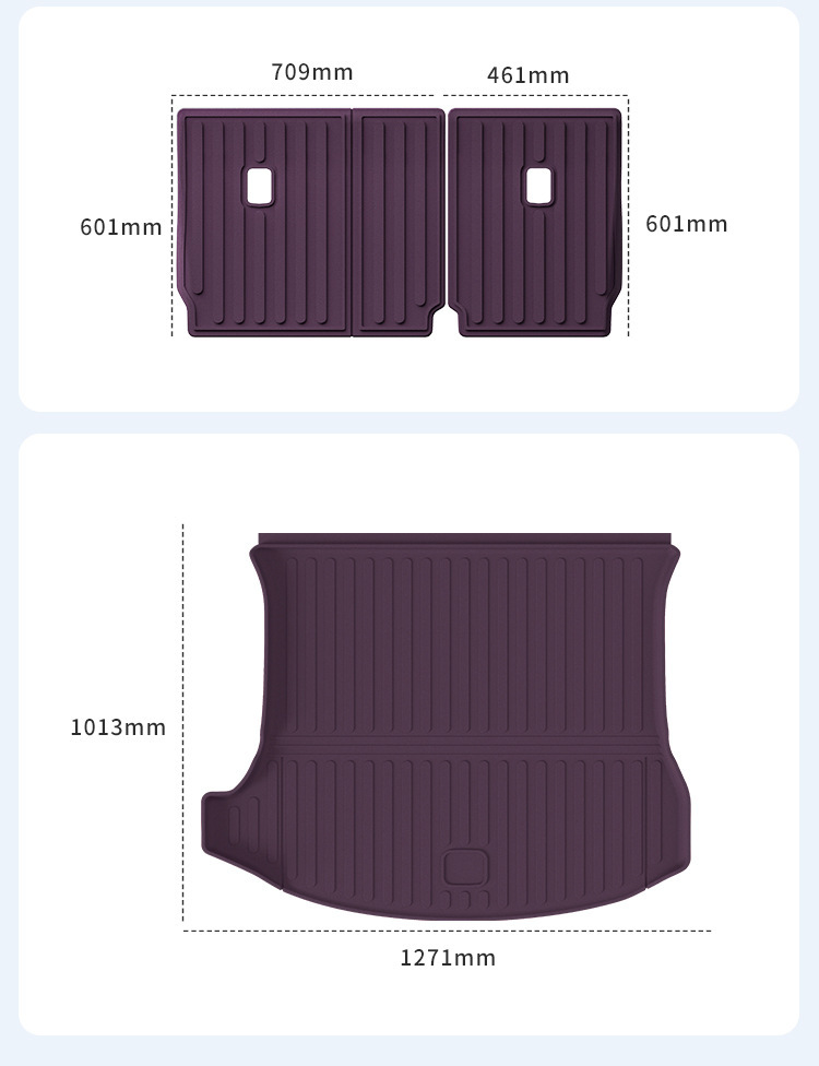 Suitable for 25-26 Models of Yu7 Car Floor Mats, Dirt-Resistant and Waterproof, Special Car-Specific Floor Mats, Tpe Floor Mats, Yu7 Trunk Mat