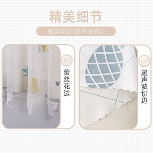 Cabinet Partition Curtain Windproof No-Drill Kitchen Curtain Blocking Curtain Fabric Curtain Magic Tape Curtain Half Curtain Hanging Curtain Door Curtain