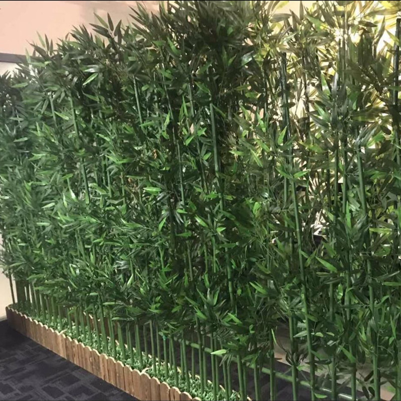仿真竹子室内装饰加密塑料假竹子隔断屏风室外人造竹仿真植物造景|undefined