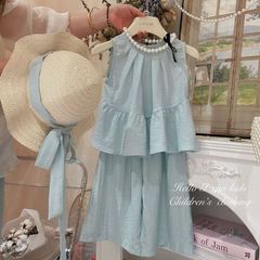 帽子を贈る夏の2点セットの品質オリジナル大量スポット児童ストラップリゾート風2点セット