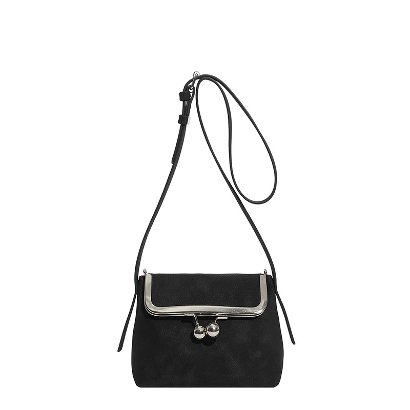 Vintage Women's Shoulder Bag Lychee Pattern Solid Colour Trendy_voghion.com
