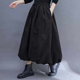 2023春秋新款半身裙女胖mm加肥加大300斤高级感显瘦纯色蓬蓬裙潮