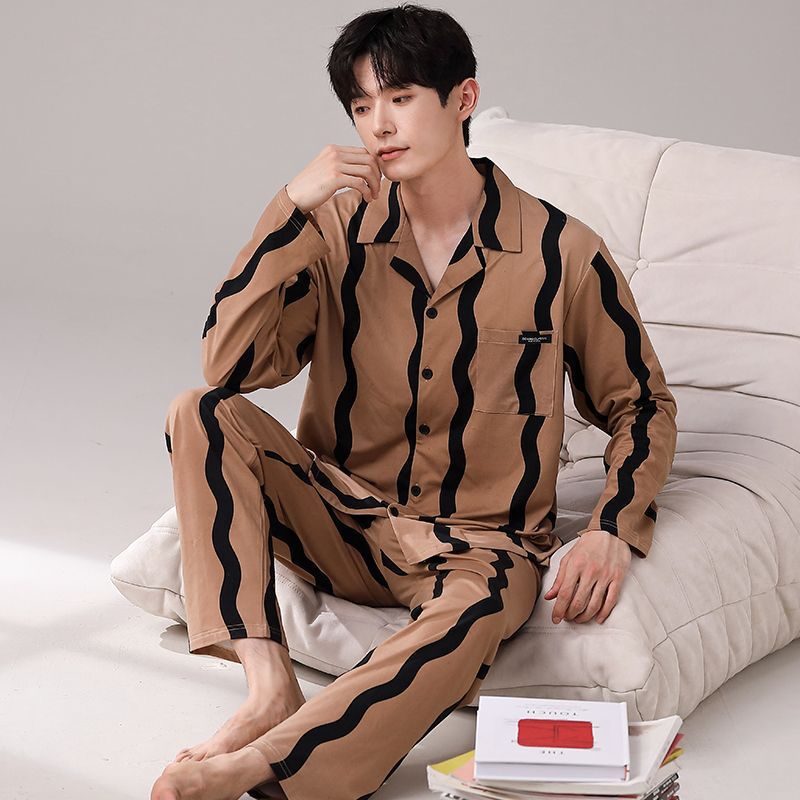Pijamas de los hombres Primavera y Otoño Invierno 100% algodón de manga larga pantalones delgados más tamaño desgaste de alto nivel de los hombres de verano ropa de casa