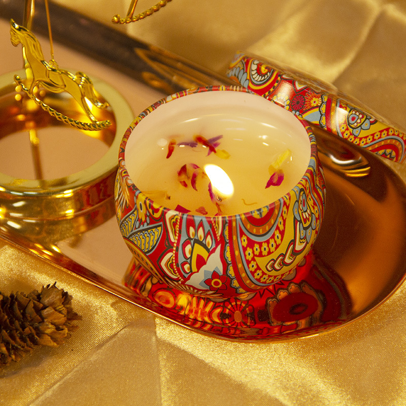 Cross-border aromatic dried flower creative iron can aroma candle home decoration scattered flowers birthday gift candle