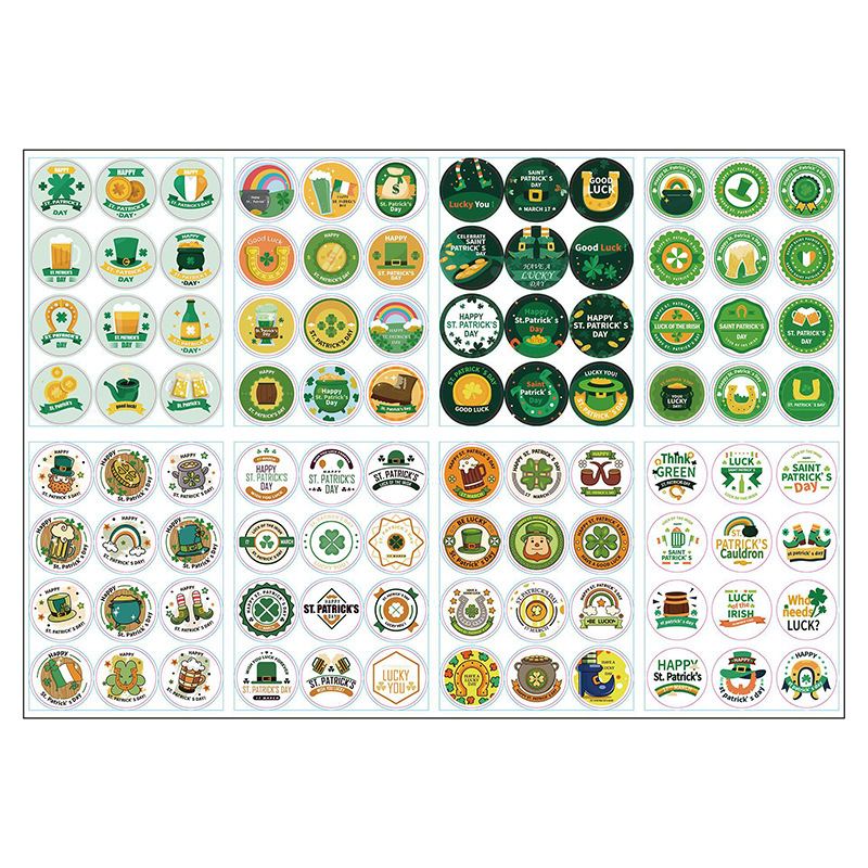 Party, Street Occasion Cartoon Party Street St. Patrick Copper Plate Sticker Cartoon Style Washi Tape