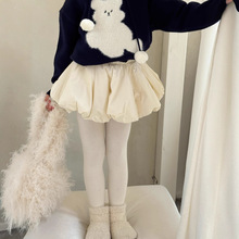 瑜瑜公主女童冬季韩版灯笼短裙宝宝甜美蓬蓬裙花苞半身裙棉裙