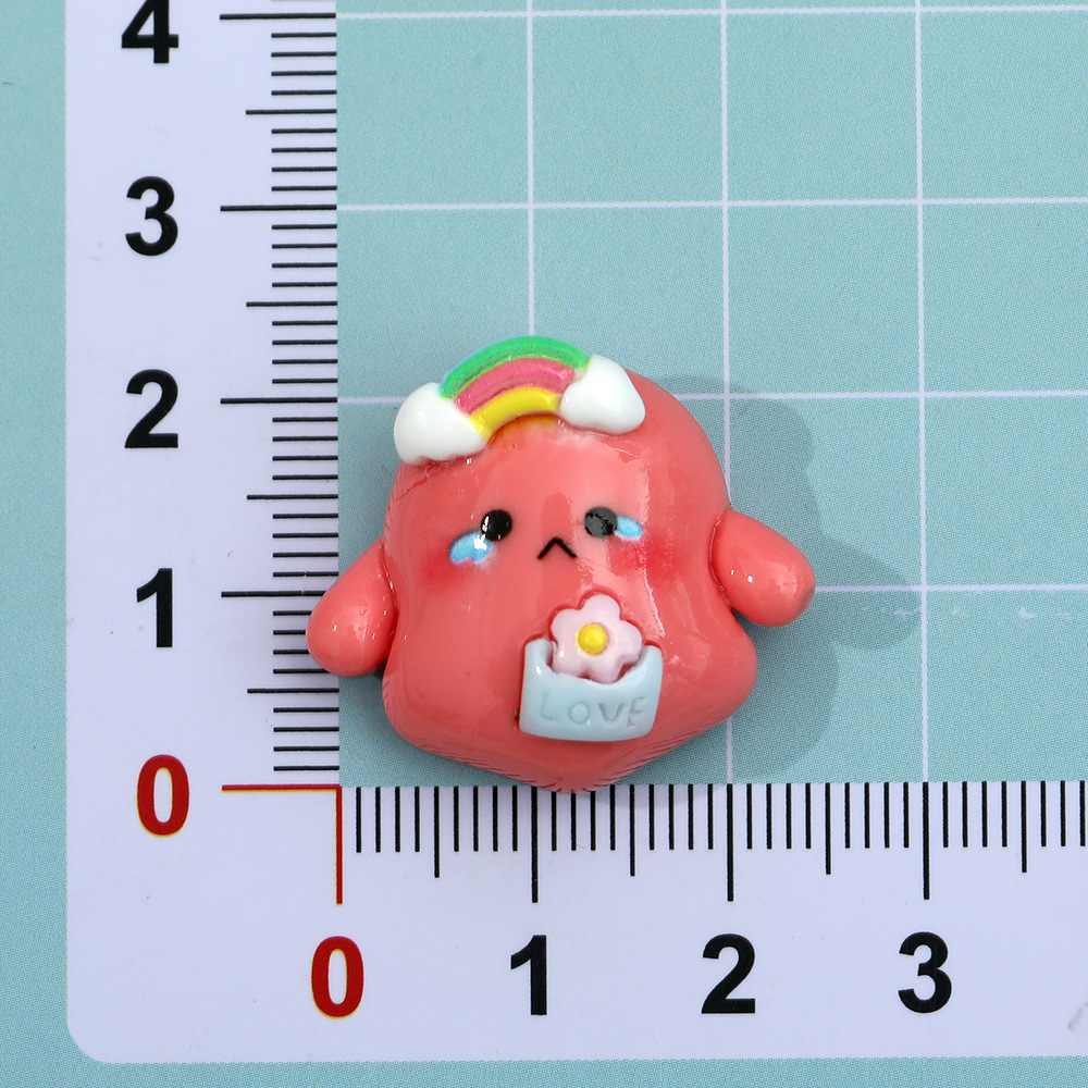 Nueva historieta lindo pollo Arco Iris DIY resina accesorios hechos a mano accesorios para el cabello teléfono móvil Shell llavero zapato hebilla accesorios al por mayor