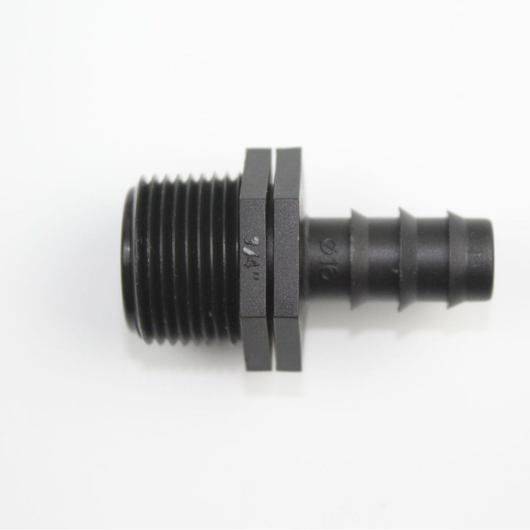 Nuevo material 16 PE tubo 6 dientes externos a través de invernadero microrroyección goteo spray tubo de riego por pulverización accesorios de tubo PE conector image 5