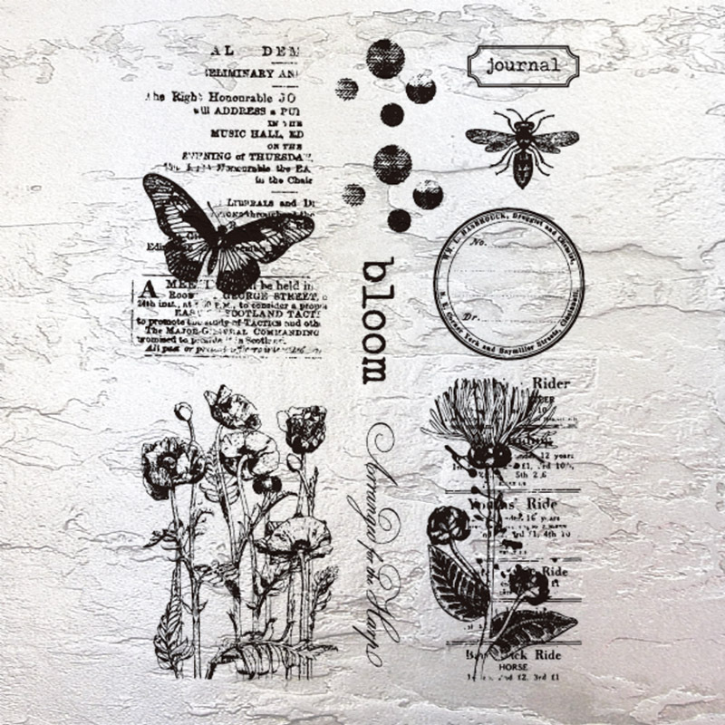 Diario sello de silicona transparente Fondo retro sello básico DIY decorativo diario sello de goma Rosa Bill