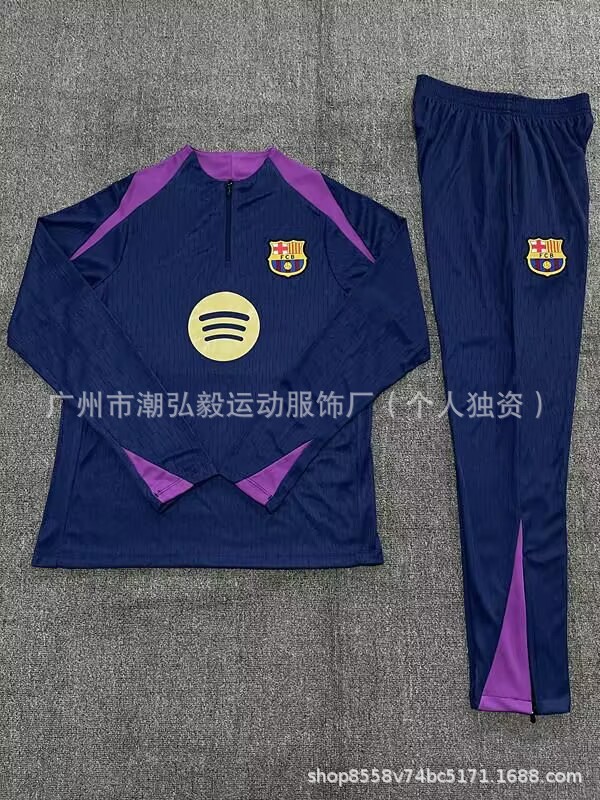 卸売サッカー長袖ハーフプルトレーニングスーツレアルマドリードバルセロナインテルミラノパリマイアミリバプールトレーニングスーツ|undefined