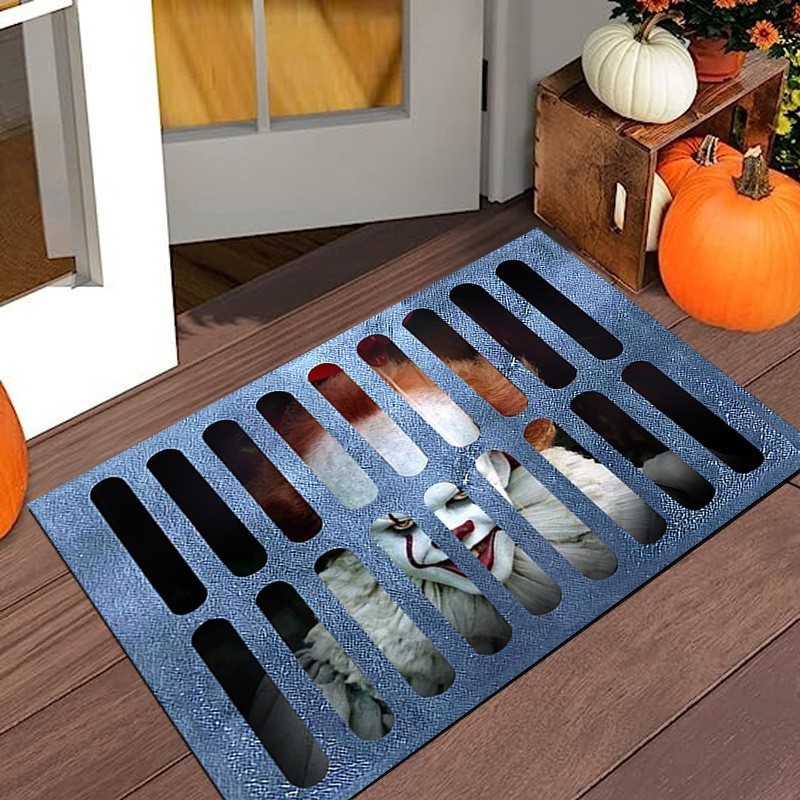 アマゾン工場のハロウィンの透かし彫りの装飾のじゅうたんの3d視覚の立体的なマットの玄関の家の入り口の足のマットの卸売り|undefined