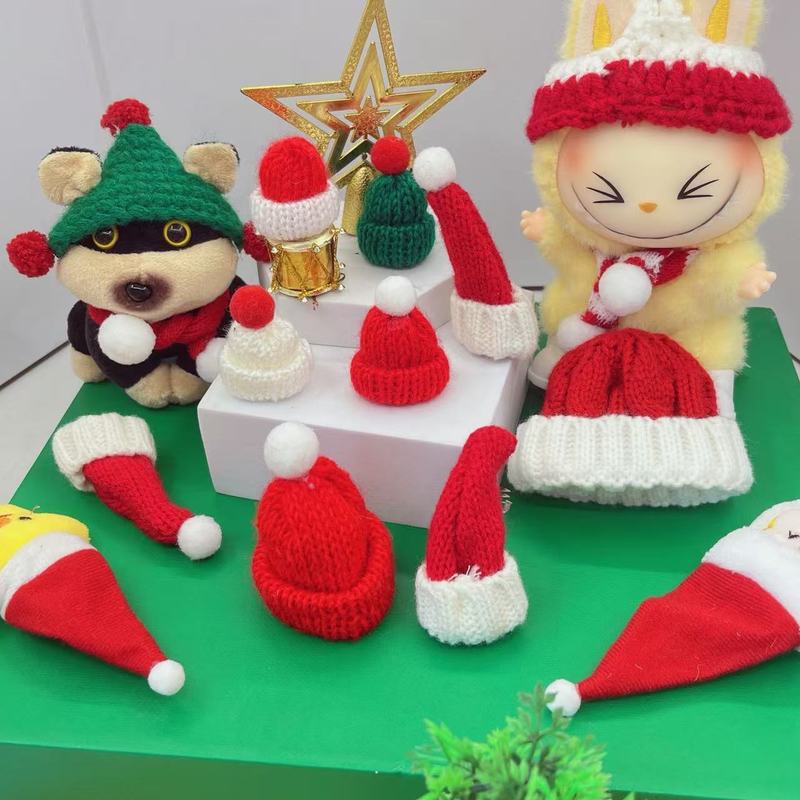クロスボーダークリスマスクリエイティブミニウール帽子毛玉手作り DIY ジュエリーアクセサリーニット帽子卸売|undefined