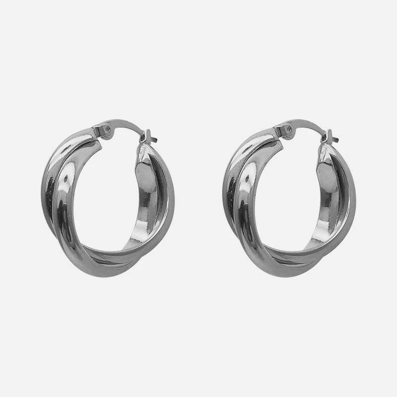 Luz de lujo de alto nivel metal brillante aretes de bolas de aretes de orejas de cara cuadrada femenina aretes delgados aretes de orejas retro image 17