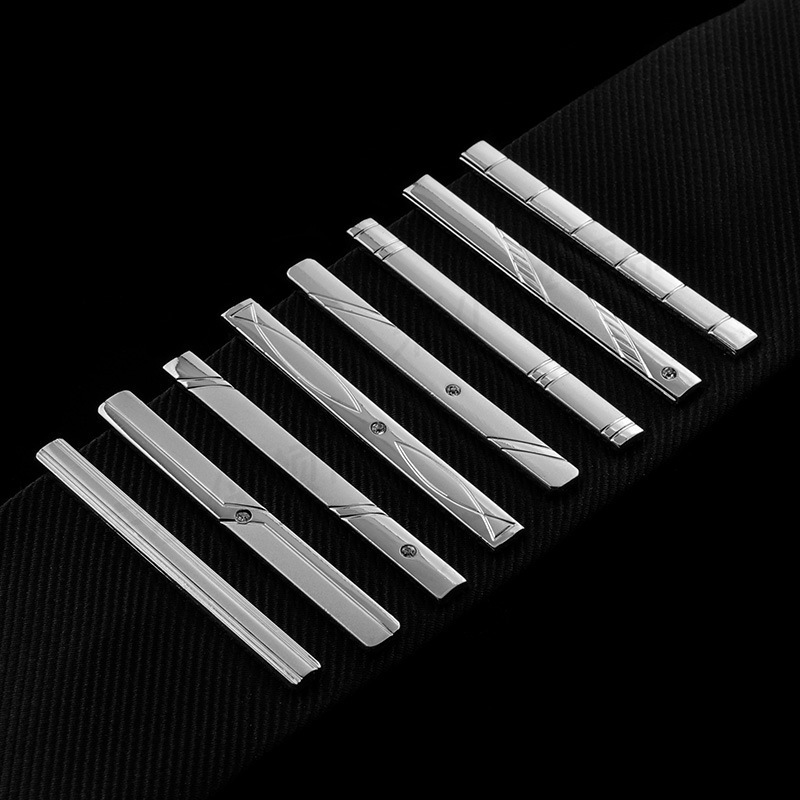 Silver Standard Security Tie Clip Business Formal Wear Men's Groom Wedding Metal Tie Clip Spot Wholesale