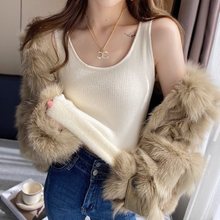 加绒加厚保暖背心女款冬季2025新款内搭白色针织吊带打底上衣