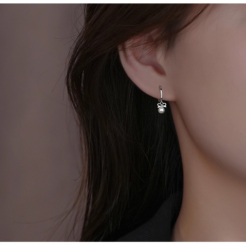 Schmetterlingsknoten Perlen Ohrstecker Damen Elegantes Design_voghion.com