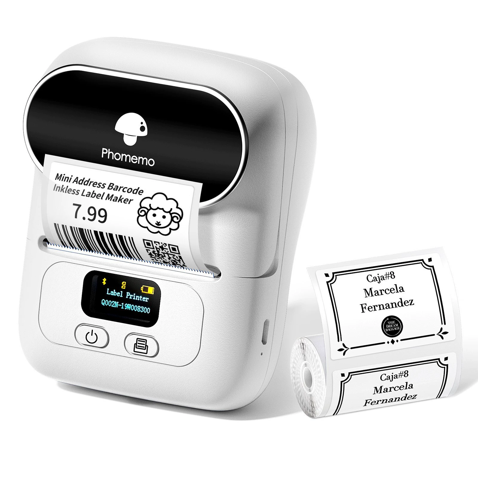 Handheld Phomemo M110/M150/M220 Thermal Label Printer, Portable Bluetooth, 20–75 mm