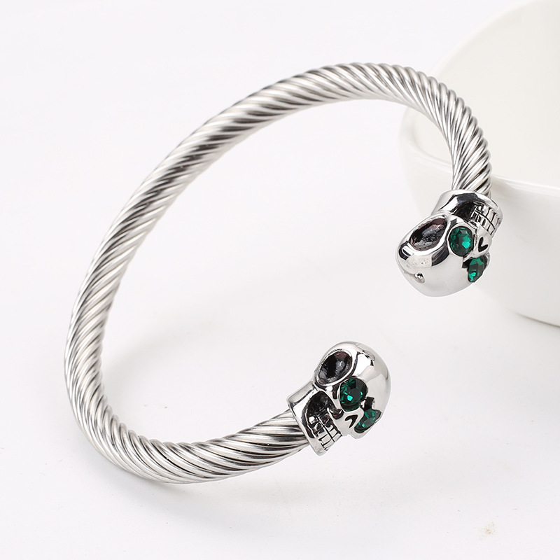 Punk Skull Stainless Steel Plating Bangle