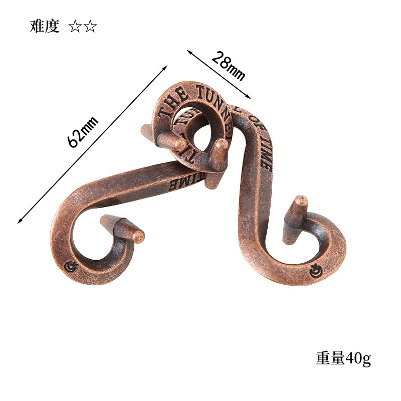 Foreign Trade Intelligence Tripping Puzzle Luban Lock Kongming Lock Children's Gift Toy Alloy Horseshoe Lock Nine-chain Burning Brain