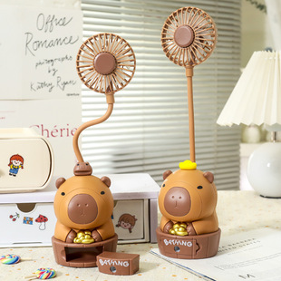 Cyber Celebrated Capybara Charging Fan Pencil Knife Folding Soft Cute Cartoon USB Desktop Small Children's Holiday Gift