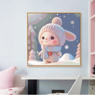 Cross-Stitch Manufacturer Tiktok Kuaishou Xiaohongshu Dropshipping 2025 New Thread Embroidery Living Room Embroidery Cartoon Rabbit