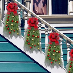 Cross-Border Christmas Tree Garland Decoration Props Christmas Ball Mesh Garland Window Stair Arrangement Door Hanging