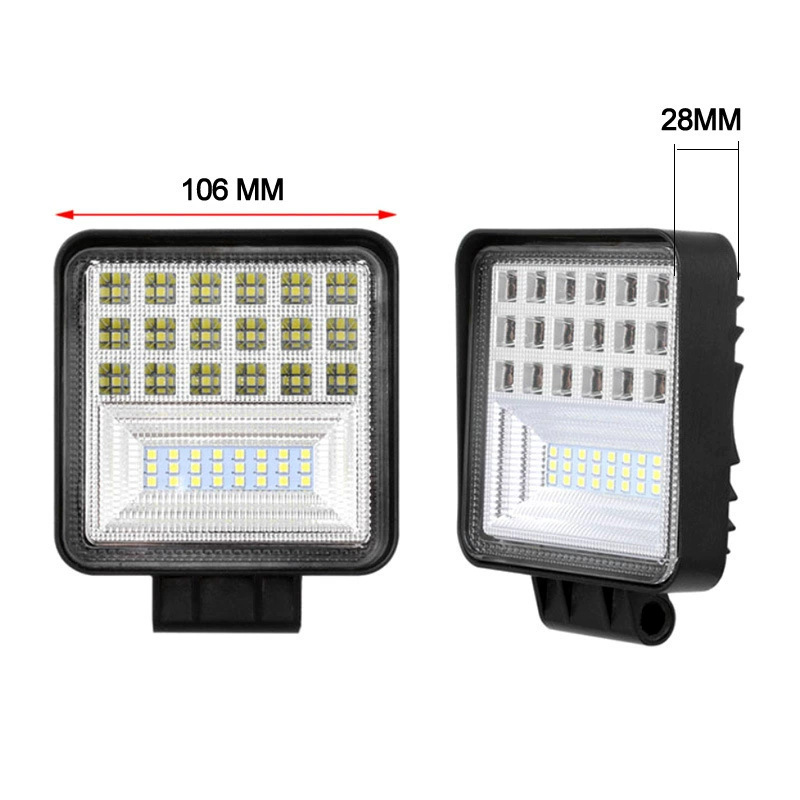 Nuevo automóvil led126w 42 lámpara cuadrada lámpara de trabajo auxiliar luz de reparación fuera de carretera faro image 5