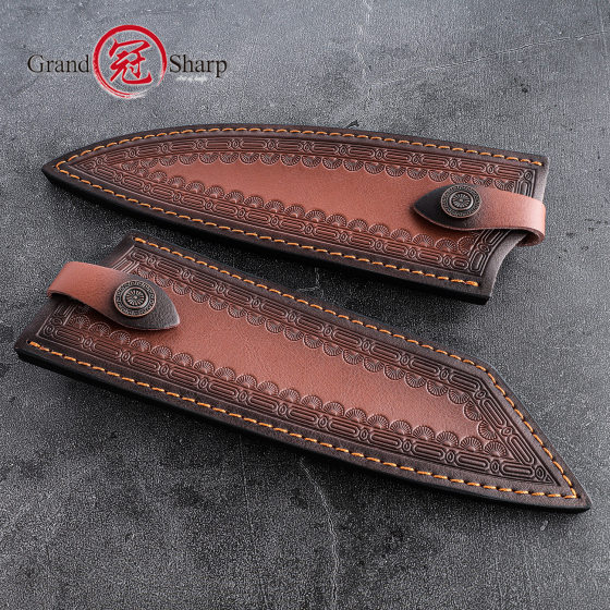 Genuine Leather Knife Sheath Protective Cover Chef Knife Chef Knife Cutter Cover Outdoor Portable Thickened Cowhide Universal Storage