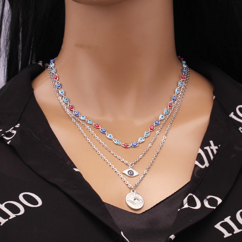 Fashion Devilu0027S Eye Alloy Plating Womenu0027S Layered Necklaces 1 Piece