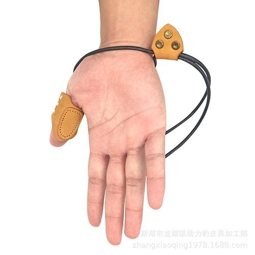 First-layer cowhide archery finger pull rope finger, wear-resistant, durable, non-slip and anti-falling, traditional bow recurve bow finger